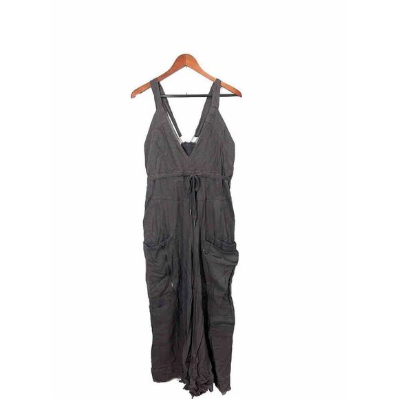 Free People Movement Cargo Overalls Jumpsuit Wide Leg Gray Southern Lights - Picture 1 of 9